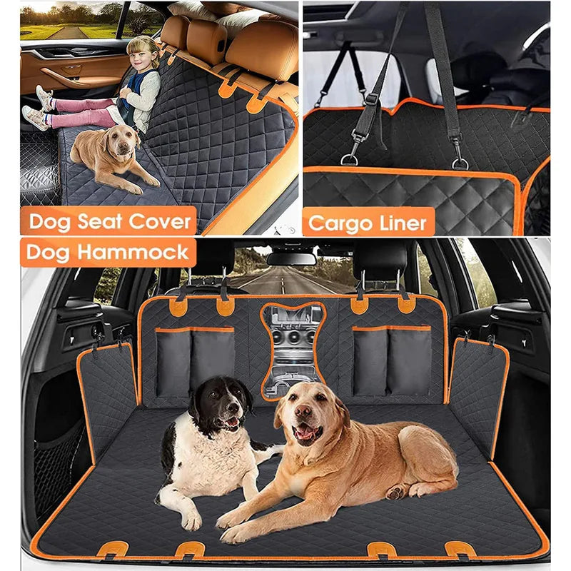 WagPilot cover used as seat cover, boot liner and dog hammock